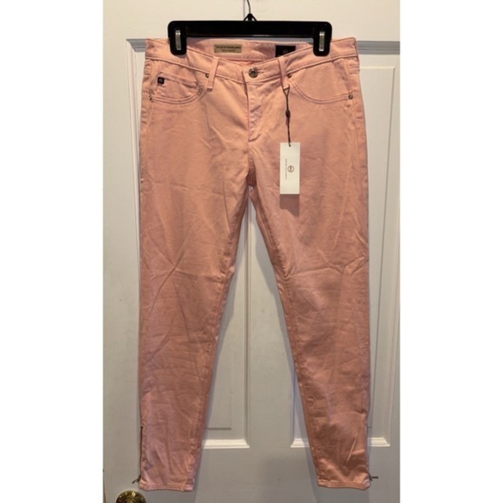 AG ADRIANO GOLDSCHMIED PINK THE ZIP UP LEGGING SKINNY ANKLE‎ JEANS US 29R